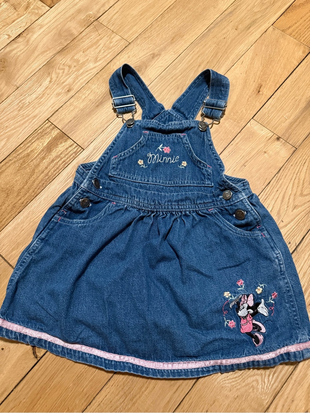 Vintage Disney Minnie Mouse Denim Overall Dress – 3T